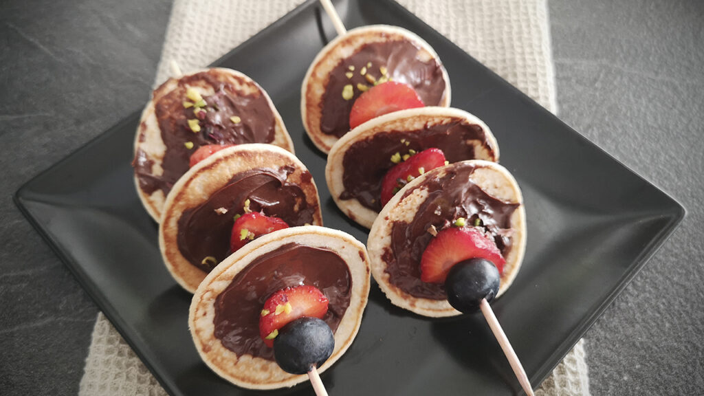 Spiedini di pancake low carb