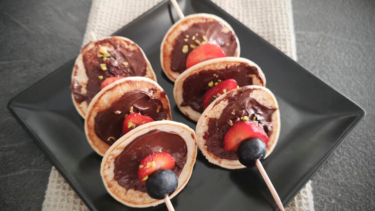 Spiedini di pancake low carb