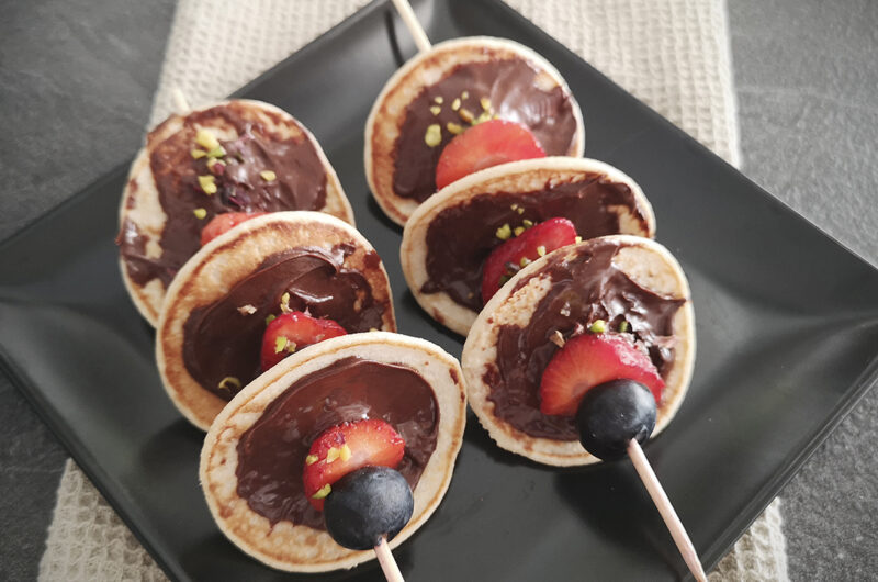 Spiedini di pancake low carb