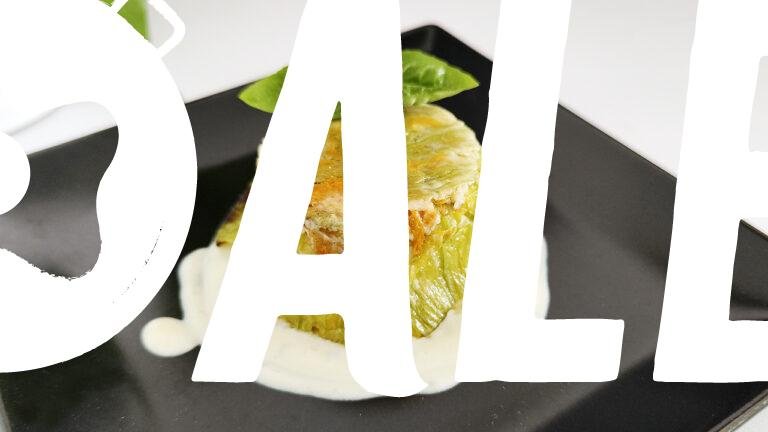 Timballo keto con fiori di zucca e risino konjac
