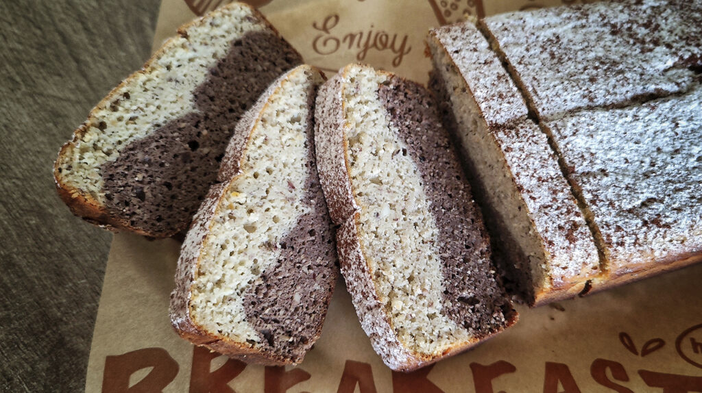 Plumcake bicolore keto