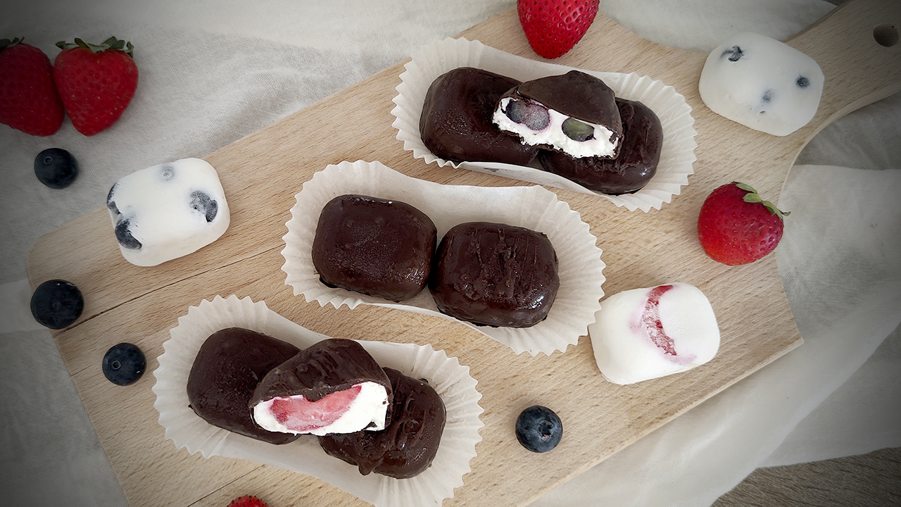 Snack gelato keto ai fiocchi di latte