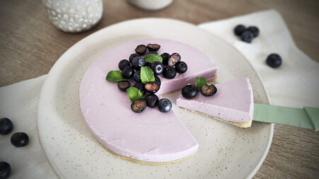 Cheesecake ai mirtilli chetogenica senza cottura