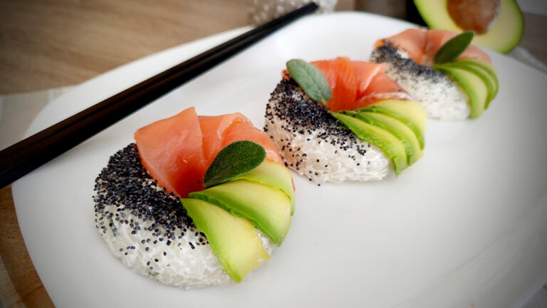 Ciambelle di sushi keto con risino Konjac