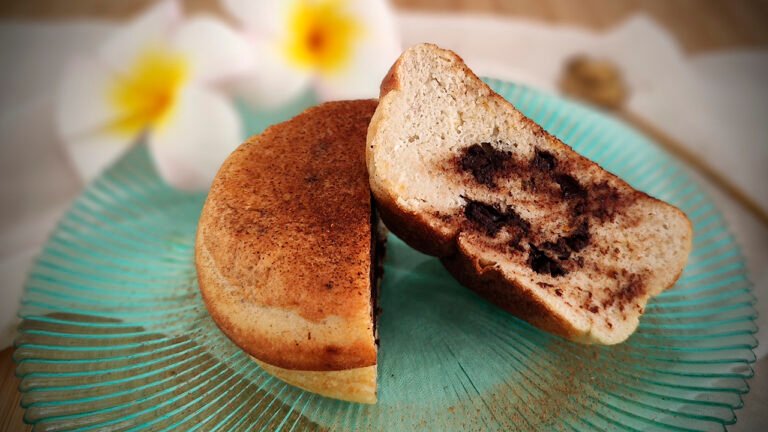 Ciccio pancake chetogenico con cuore di cioccolato fondente Ciccio pancake chetogenico