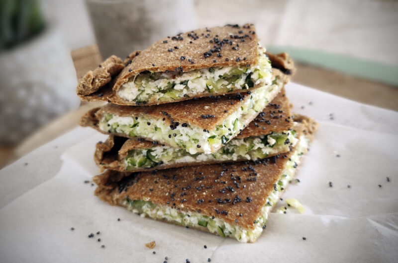 Focaccia keto con zucchine e ricotta in friggitrice ad aria