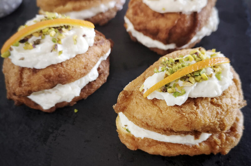 Sfinci keto di San Giuseppe con crema di ricotta in friggitrice ad aria
