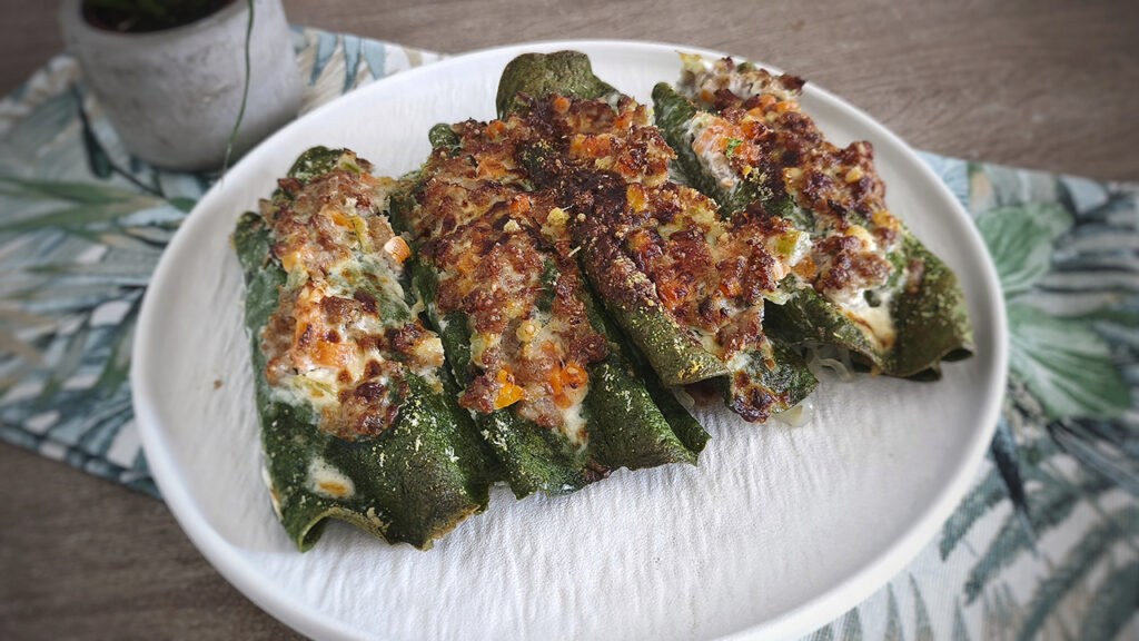 Cannelloni keto con crepes e spaghetti di konjac